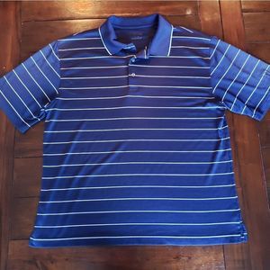 PGA Tour blue and white stripe polo shirt